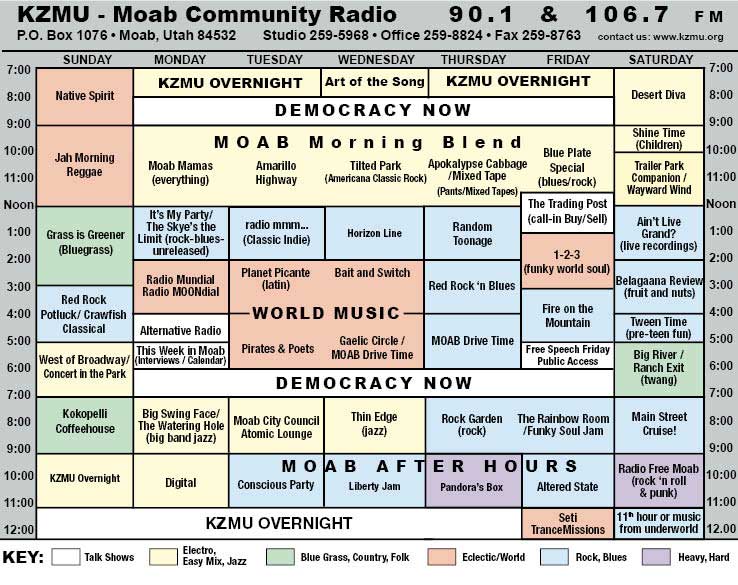KZMU SCHEDULE