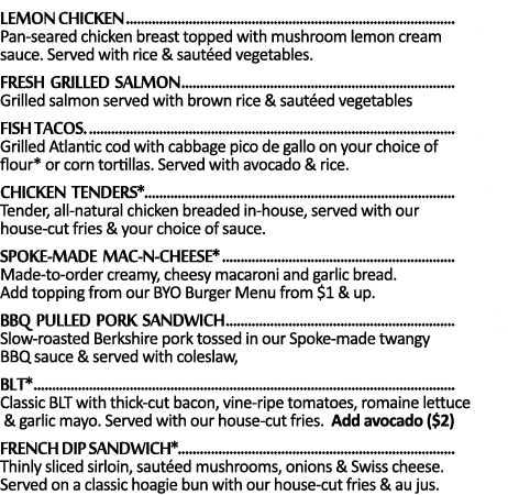 lemon chicken  15 Pan-seared chicken breast topped with mushroom lemon cream sauce  Served with rice & sautéed vegeta   