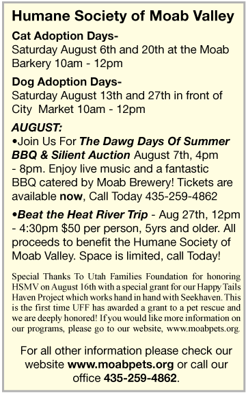 August 2011 Humane Society Event Dates